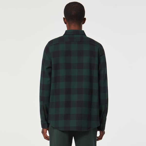 OAKLEY BEAR COZY FLANNEL HUNTER GREEN BLACK CHECK - Camisa