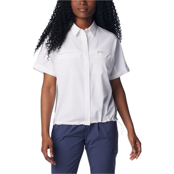 COLUMBIA W BOUNDLESS TREK SHORT SLEEVE BUTTON UP WHITE Hiking shirt