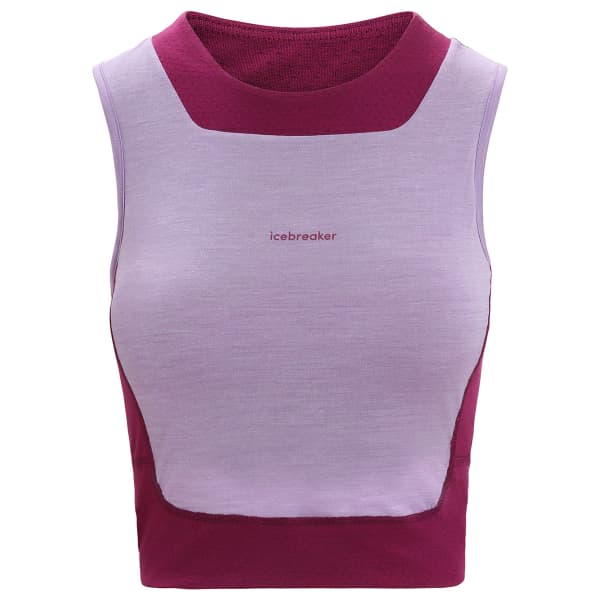 ICEBREAKER-MERINO W ZONEKNIT CROPPED BRA-TANK PURPLE GAZE/GO BERRY/CB -  Hiking vest top