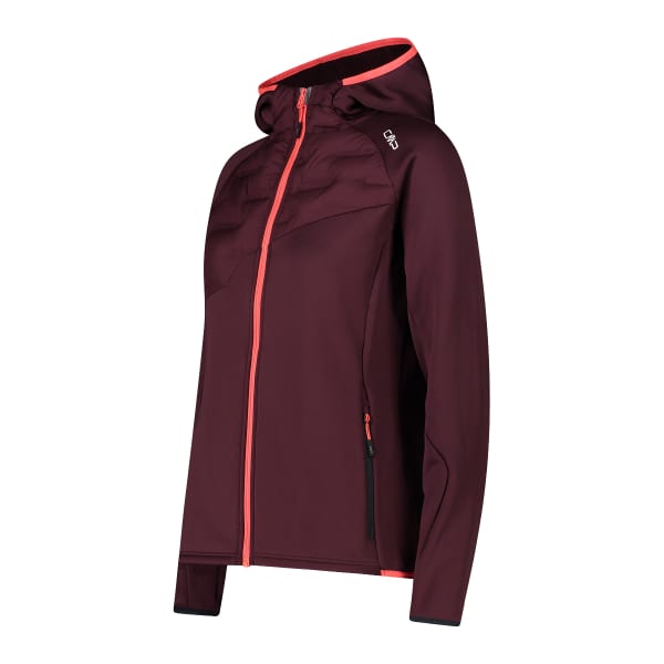 CMP-WOMAN JACKET HYBRID BURGUNDY - Hiking down jacket