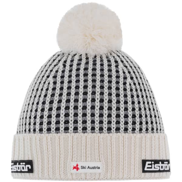EISBÄR-FLOW OS POMPON MÜ RL SKA WHITE/BLACK Ski beanie