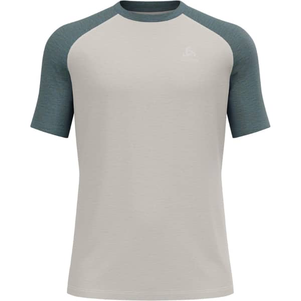ODLO ASCENT PW 125 CREW NECK S/S SILVER CLOUD/DARK SLATE - Maglia trekking