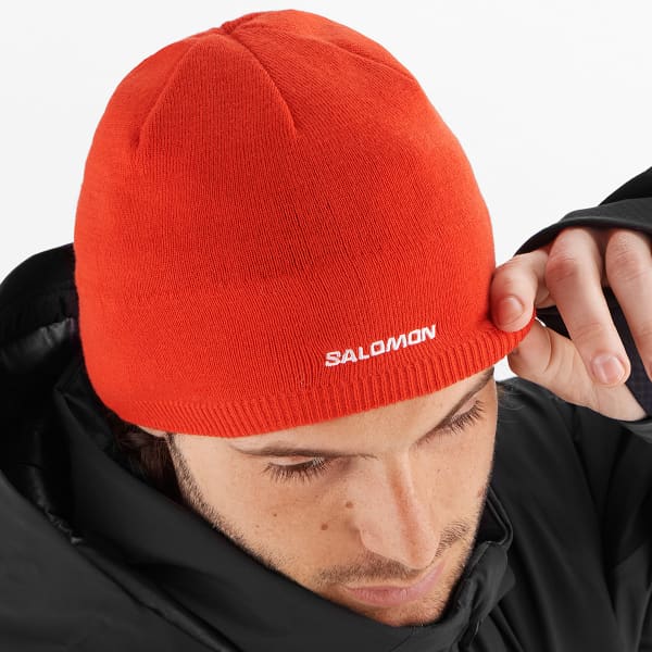 SALOMON-BEANIE FIERY RED - Bonnet ski