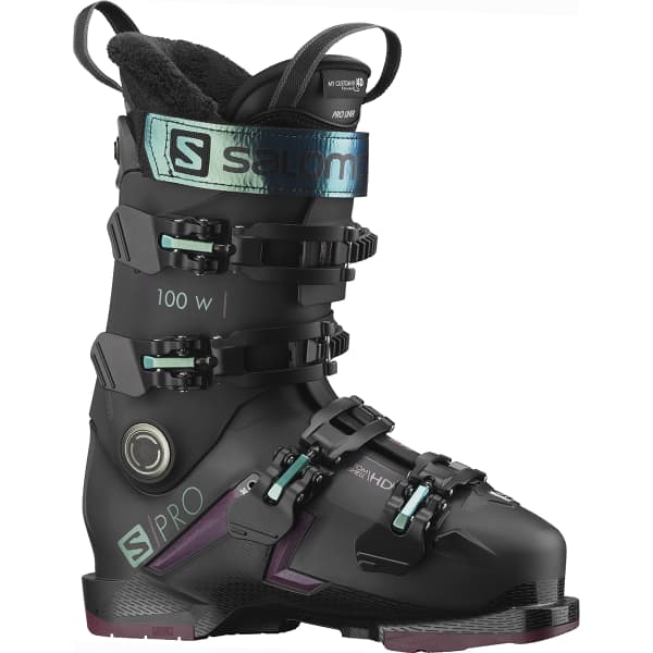SALOMON S PRO 100 W GW BLACK BURGANDY SHIFT GREEN BLUE Alpine