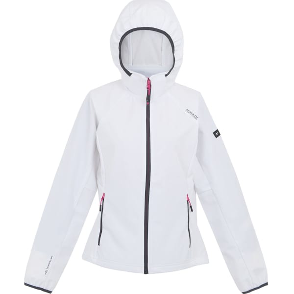 REGATTA W BOURDA WHITE SEAL GREY FLAMINGO PINK Softshell hiking jacket