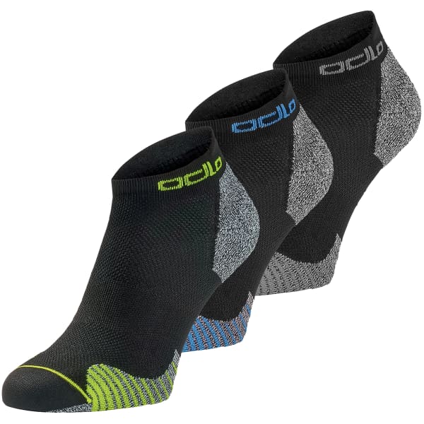 ODLO-CERAMICOOL RUN 3 PACK LOW BLACK/MULTICOLOR - Running socks