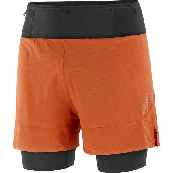 SALOMON-SENSE 2IN1 SHORTS M BURNT OCHRE - Trail running shorts