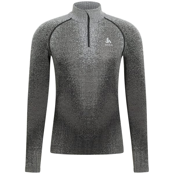 ODLO BLACKCOMB ECO BL TOP TURTLE NECK L S HALF ZIP BLACK Thermal T shirt