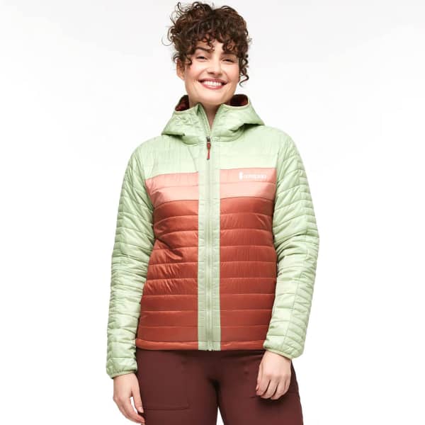 COTOPAXI W CAPA INSULATED HOODED JACKET GREEN TEA FADED BRICK Ski down jacket
