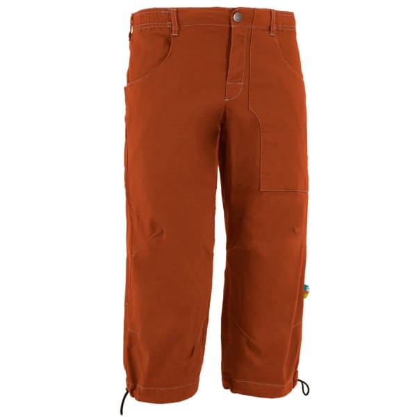 Red three quarter length trousers top