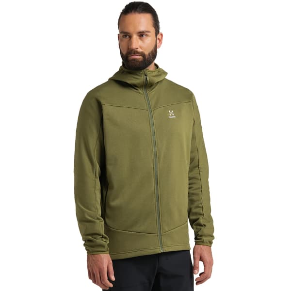 HAGLÖFS FROST MID HOOD M OLIVE GREEN - Ski touring ski fleece jacket