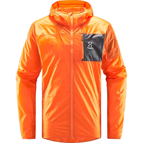 HAGLÖFS L.I.M SHIELD HOOD MEN FLAME ORANGE/MAGNETITE - Ski touring