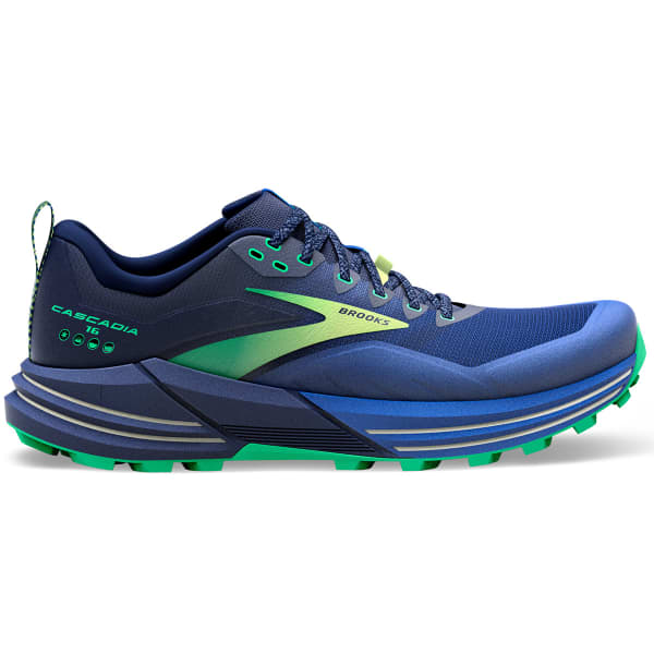 BROOKS CASCADIA 16 BLUE SURF THE WEB GREEN 23