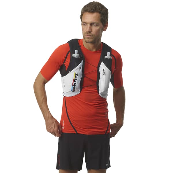 SALOMON-ADV SKIN 12 RACE FLAG BLACK/WHITE - Trail running bag