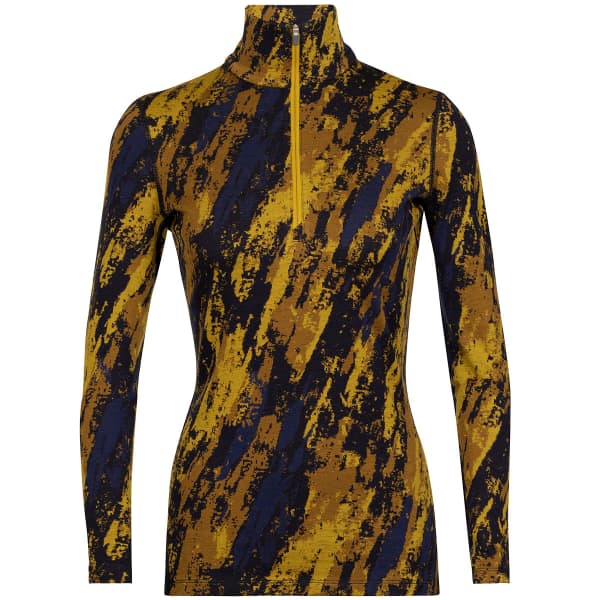 ICEBREAKER W 250 VERTEX LS HALF ZIP SILENT GOLD CLVE MDNNVY Thermal T shirt