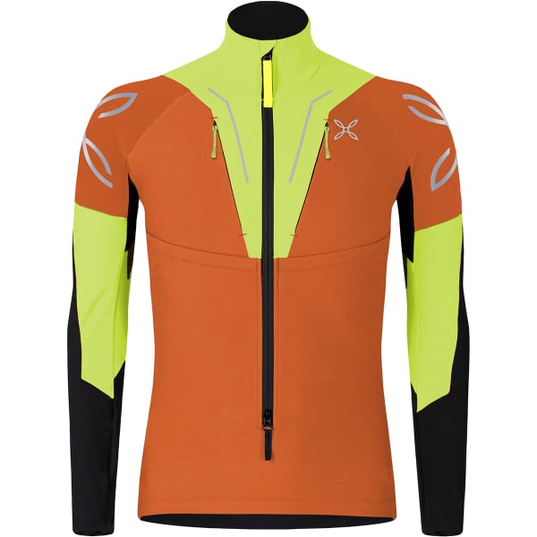 MONTURA-SLICK MAGLIA ORANGE/GREEN LIME Tuta da sci alpinismo