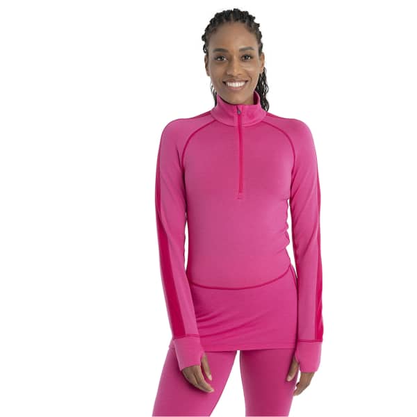 ICEBREAKER W ZONEKNIT 260 LS HALF ZIP TEMPO ELECTRON PINK CB