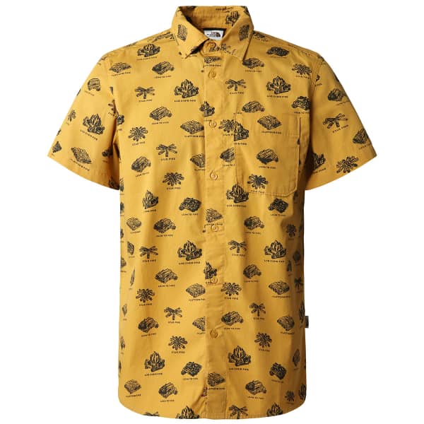 THE NORTH FACE M S S BAYTRAIL PATTERN SHIRT ARROWWOOD YELLOW CAMPFIRE PRINT 23