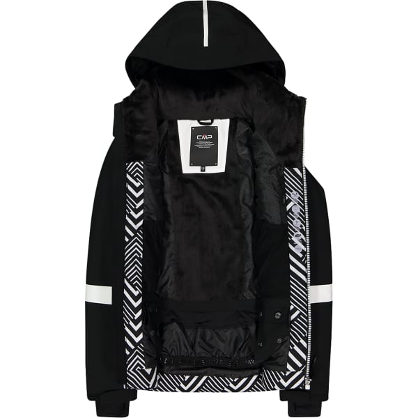 CMP-WOMAN JACKET FIX HOOD NERO BIANCO - Ski jacket