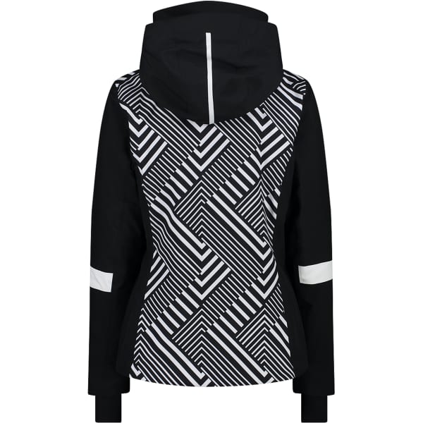 CMP-WOMAN JACKET FIX HOOD NERO BIANCO - Ski jacket