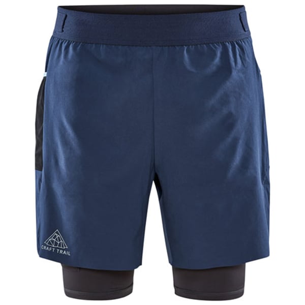 CRAFT-PRO TRAIL 2IN1 SHORTS M TIDE/SLATE - Running shorts