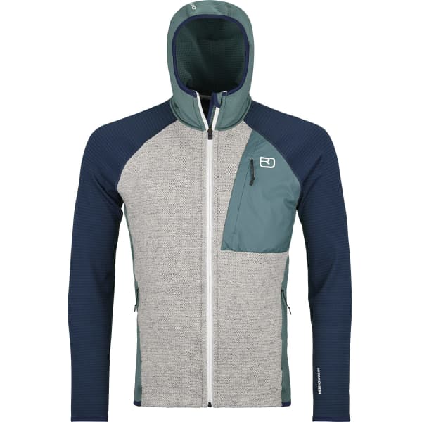 ORTOVOX FLEECE GP CLASSIC KNIT HOODY M ARCTIC GREY Hiking fleece jacket