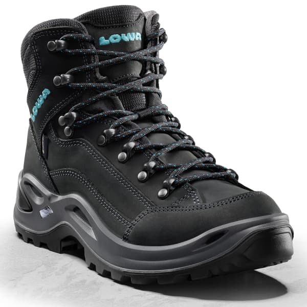 LOWA RENEGADE GORE TEX MID WS ASPHALT TURQUOISE Mid rise hiking boot