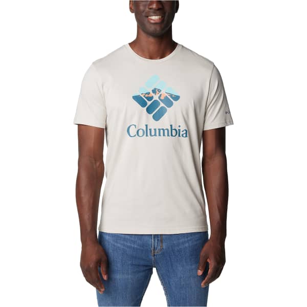 COLUMBIA M RAPID RIDGE GRAPHIC TEE DARK STONE HOOD NIGHTSCAPE T shirt