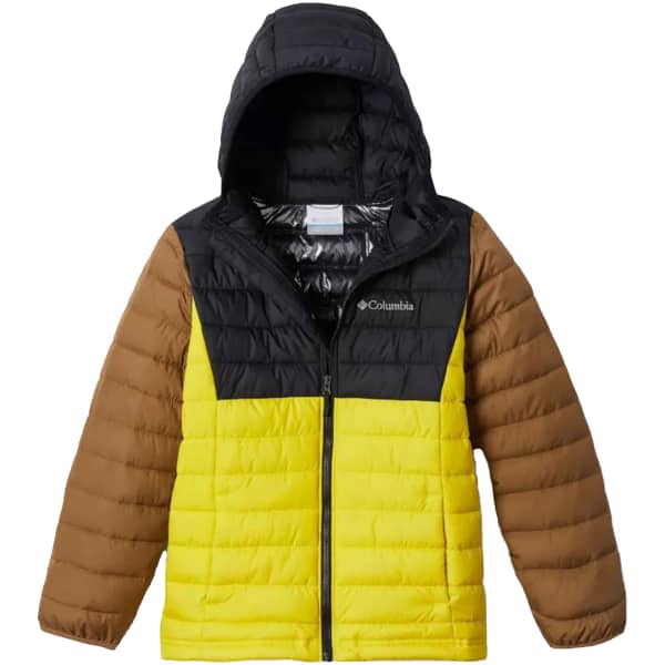 COLUMBIA-BOYS POWDER LITE HDD JKT LASER LEMON BLACK - Ski down jacket