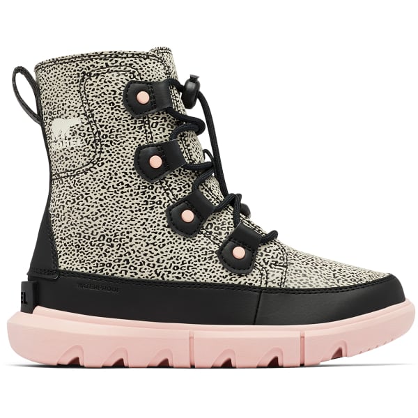 SOREL YOUTH EXPLORER LACE CHALK BLACK Winter boot