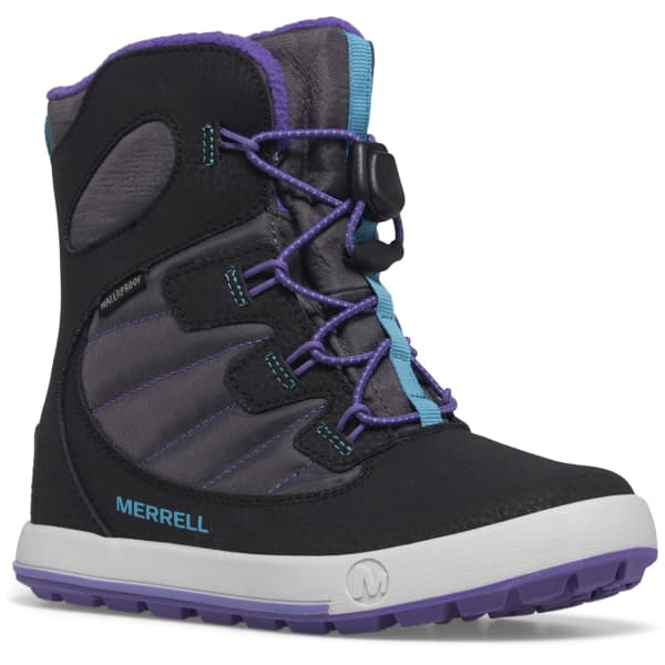 MERRELL SNOW BANK 4.0 WP JR BLACK PURPLE TURQUOISE 24