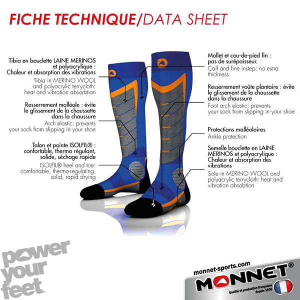 Protections Gel Tibia Monnet GelProtech Ski pour Chaussettes