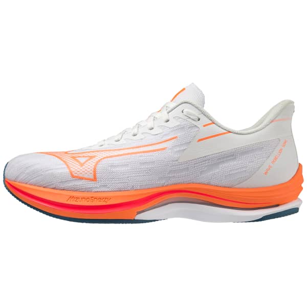 MIZUNO-WAVE REBELLION SONIC WHITE/LIGHT ORANGE/BLUE ASHES