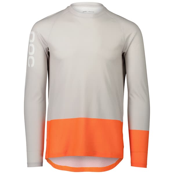 POC MTB PURE LS JERSEY GRANITE GREY ZINK ORANGE 24