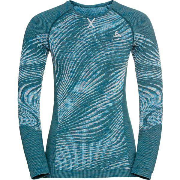 ODLO BLACKCOMB ECO BL TOP CREW NECK L S W BALSAM SPACE DYE Thermal T shirt