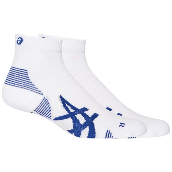 ASICS 2PPK CUSHION RUN QUARTER SOCK BRILLIANT WHITE ASICS BLUE Running socks