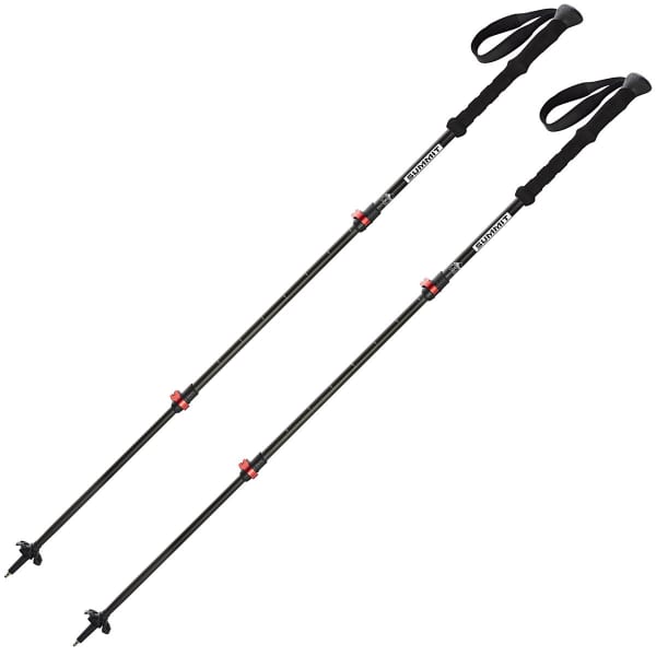 SUMMIT POLES-FUJI CARBON - 3 PARTS SPEEDLOCK LONG GRIP BLACK