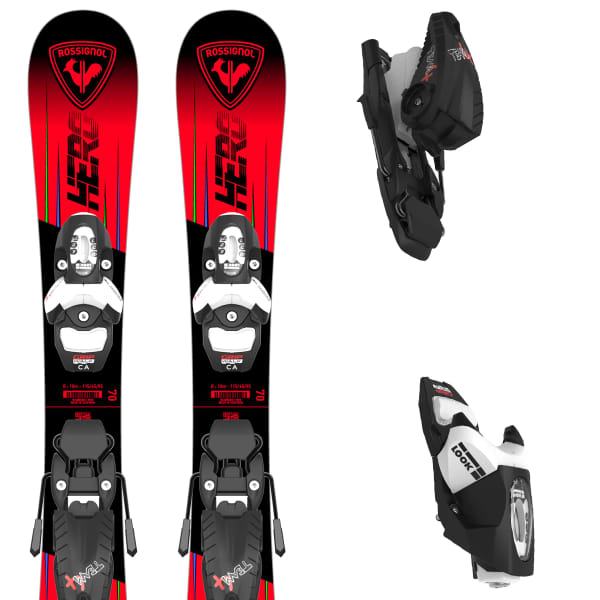 お買い得モデル TEAM + PRO ROSSIGNOL-HERO 4 set ski Alpine - BLACK/RED B76 GW カービング