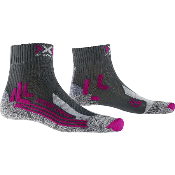 X SOCKS TREK OUTDOOR LOW CUT WMN ANTHRACITE FUCHSIA Chaussette randonnee