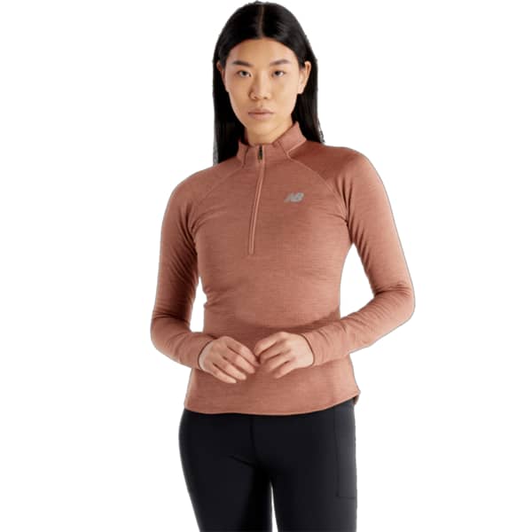 NEW BALANCE-ATHLETICS HEAT GRID HALF ZIP W SPARROW HEATHER