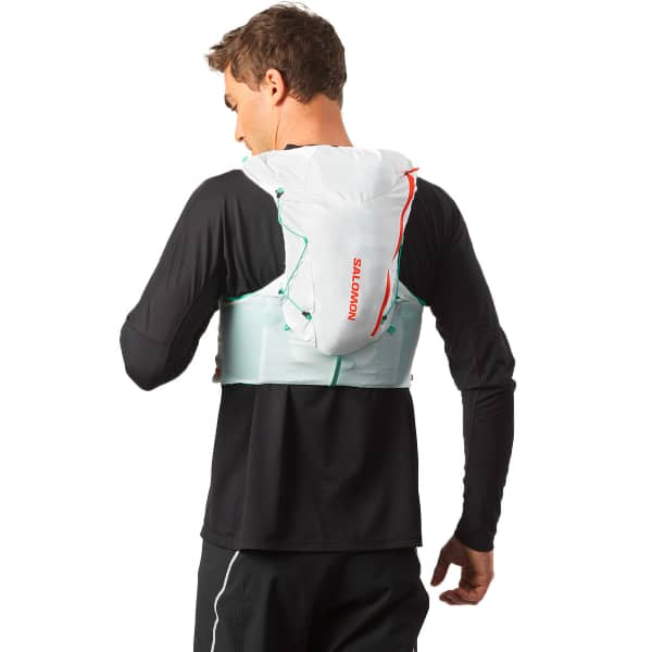 SALOMON ADV SKIN 12 WHITE/ELECTRIC GREEN - Trail running bag