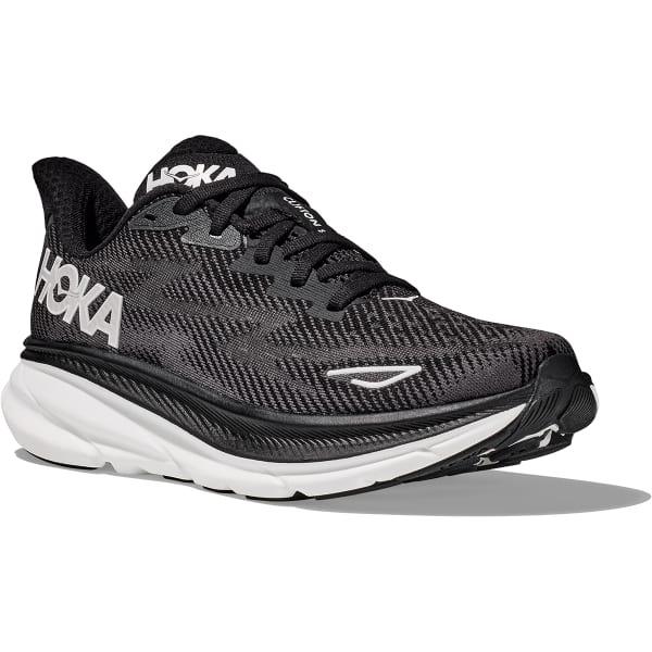 HOKA ONE ONE CLIFTON 9 BLACK / WHITE - Scarpa running