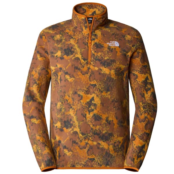 THE NORTH FACE M 100 GLACIER PRINTED 1 4 ZIP DESERT RUST MOSS CAMO P Fleece sweatshirt
