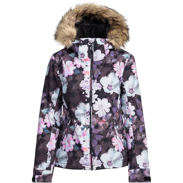 ROXY JET SKI TRUE BLACK BLURRY FLOWER Ski jacket