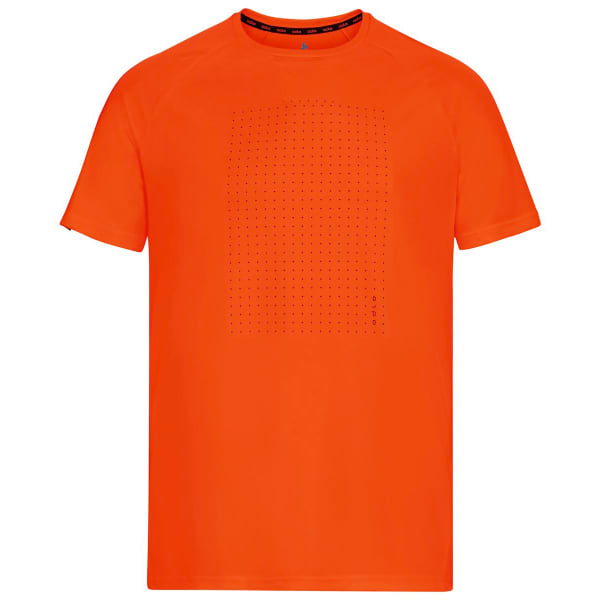 驚きの価格が実現！ ODLO-ESSENTIAL PRINT GRAPHIC S/S CREW NECK SHOCKING ORANGE Clothing