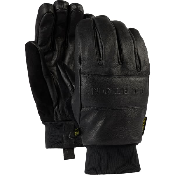 Black leather ski gloves shop