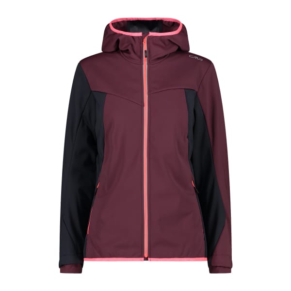 JACKET BURGUNDY - Softshell CMP-WOMAN FIX jacket HOOD