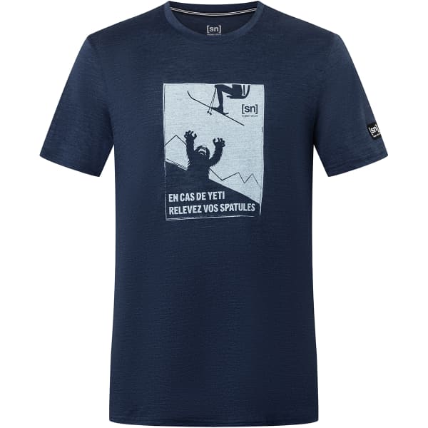 SUPER.NATURAL-M YETI TEE BLUE IRIS MELANGE/VAPOR GREY - Hiking T-shirt