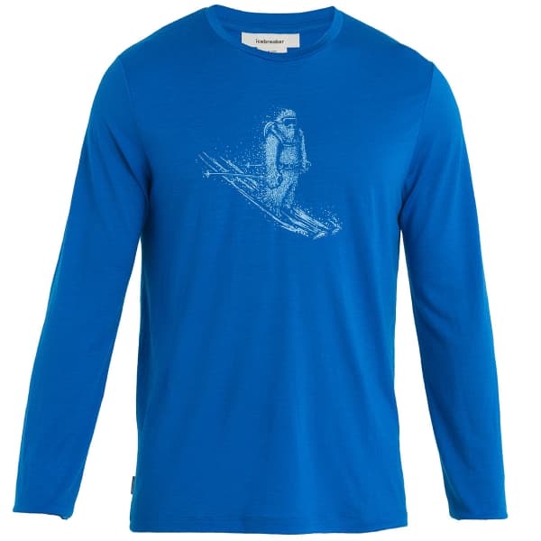 ICEBREAKER-M TECH LITE II LS TEE SKIING YETI LAZURITE - Hiking T-shirt