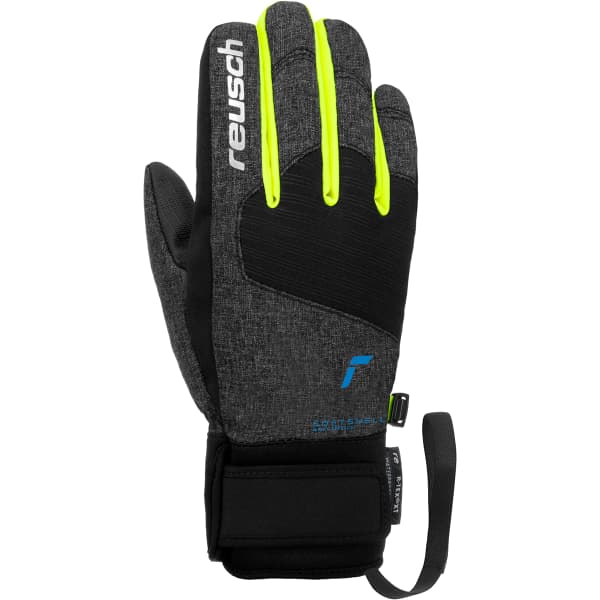 REUSCH-SIMON R-TEX XT JR BLACK MELANGE/BLACK/SAFETY YELLOW - Ski gloves